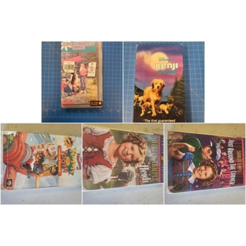Lot of 5 Family VHS Tapes The Baby-Sitters Heidi Benji the Hunted Shirley Temple